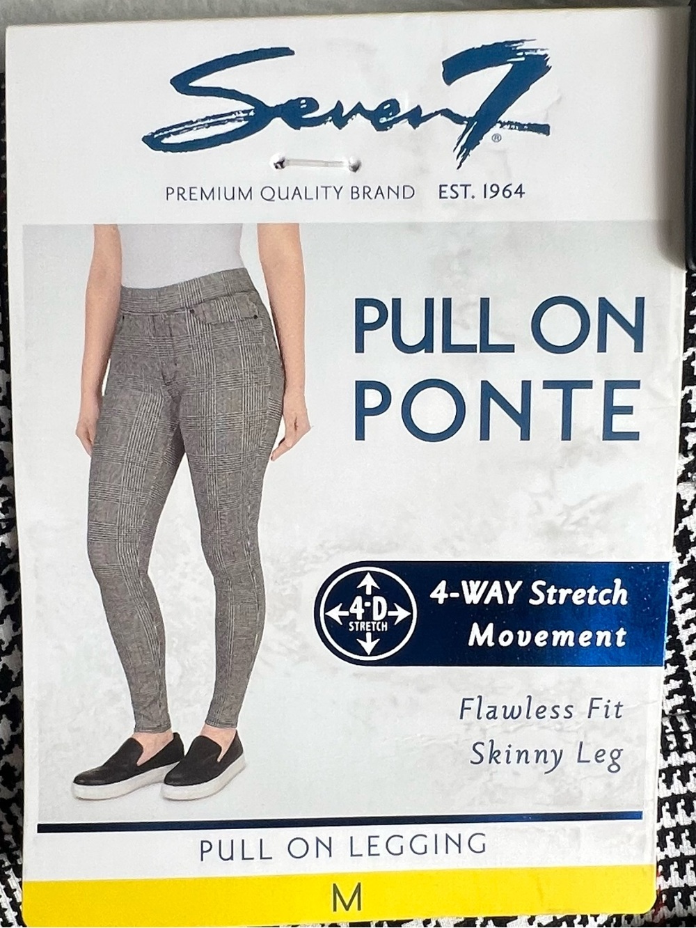 Seven7 Pull On Legging in Glen Plaid Womens Sz Medium NWT